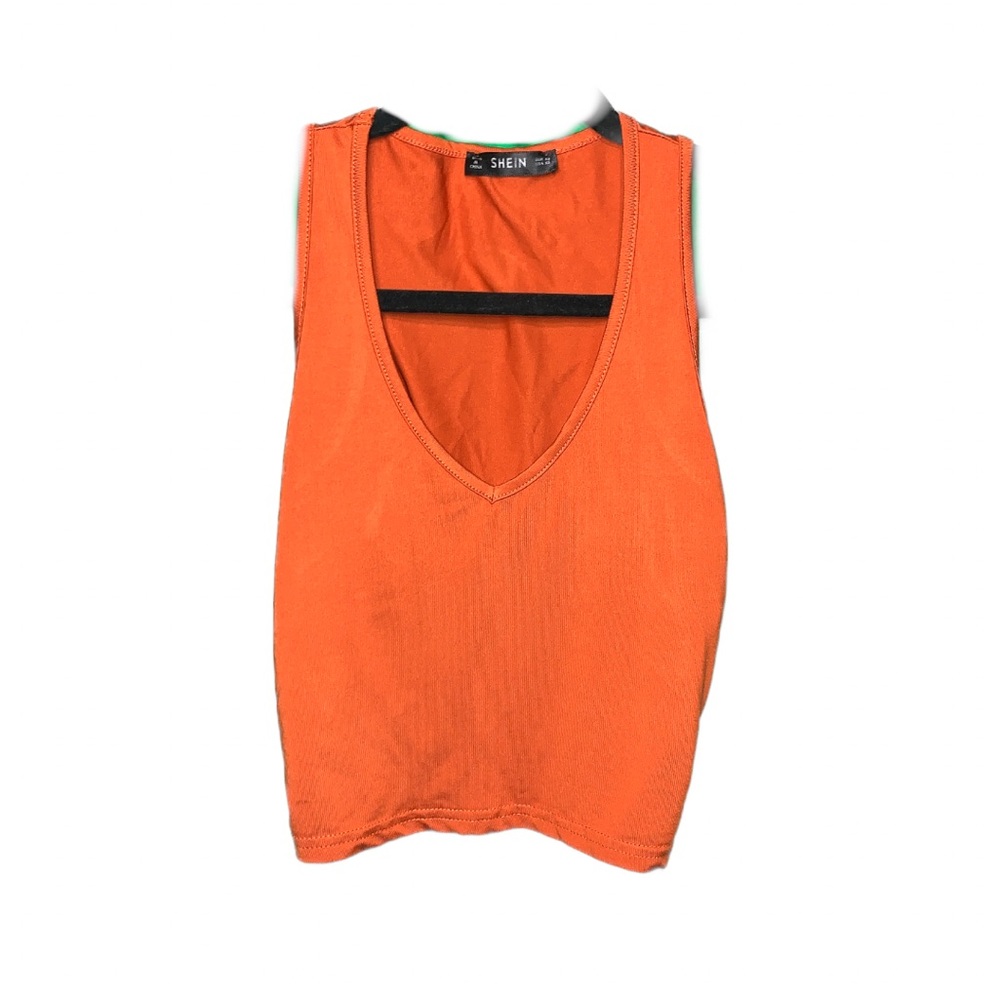 Orange SHEIN Tank Top Crop Top